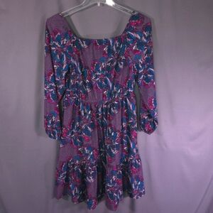 NWT Lane Bryant Fantasy Floral‎  Square-Neck Tiered Fit & Flare Dress Size 14/16